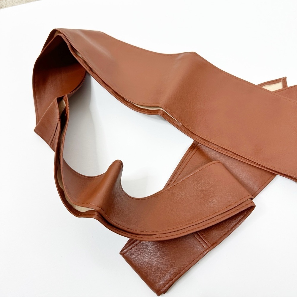2/$30 Obi Belt Wide Wrap Around Waist Boho Gypsy Self Tie Brown Cinched Corset - Picture 7 of 10